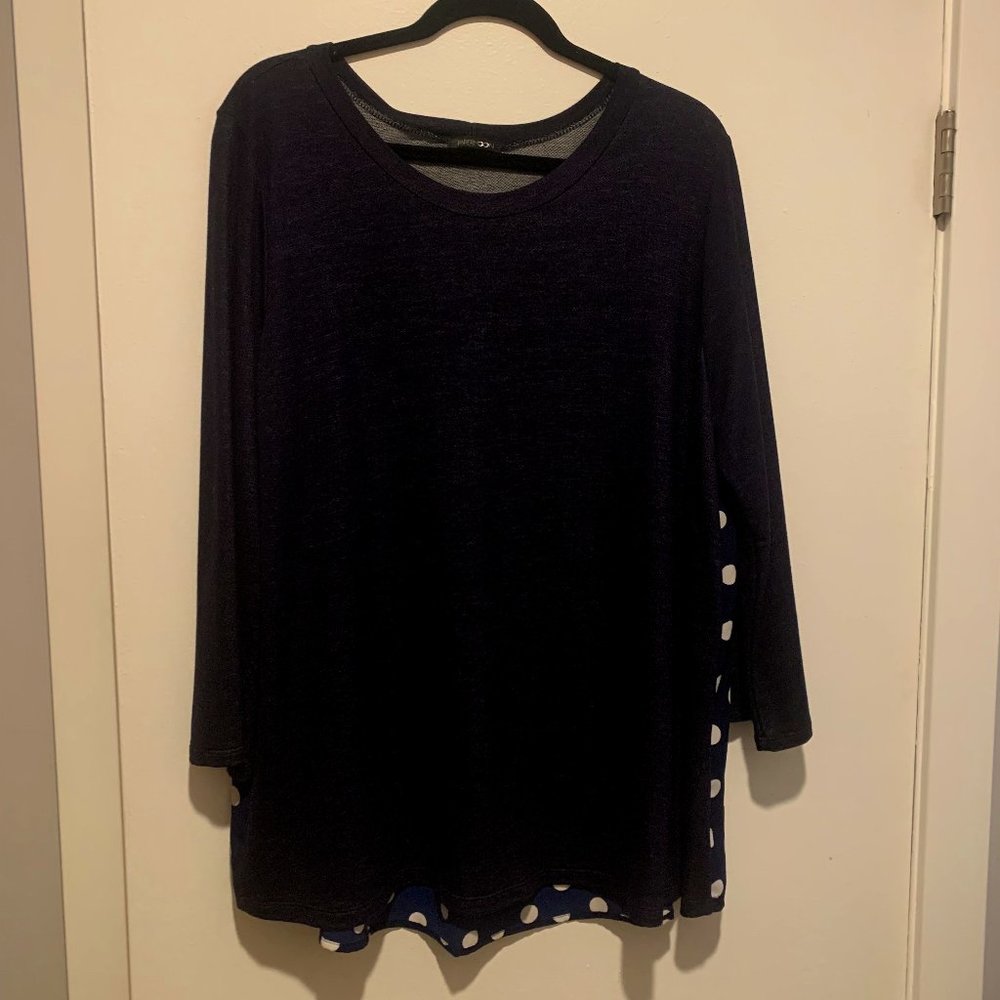 Paper Moon Womens Blouse, Navy, Women's 3X